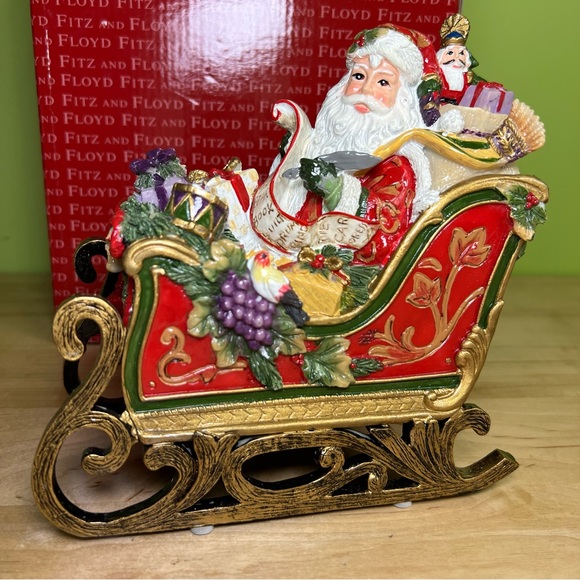 Fitz & Floyd Regal Holiday Santa Musical Figurine - Picture 1 of 11